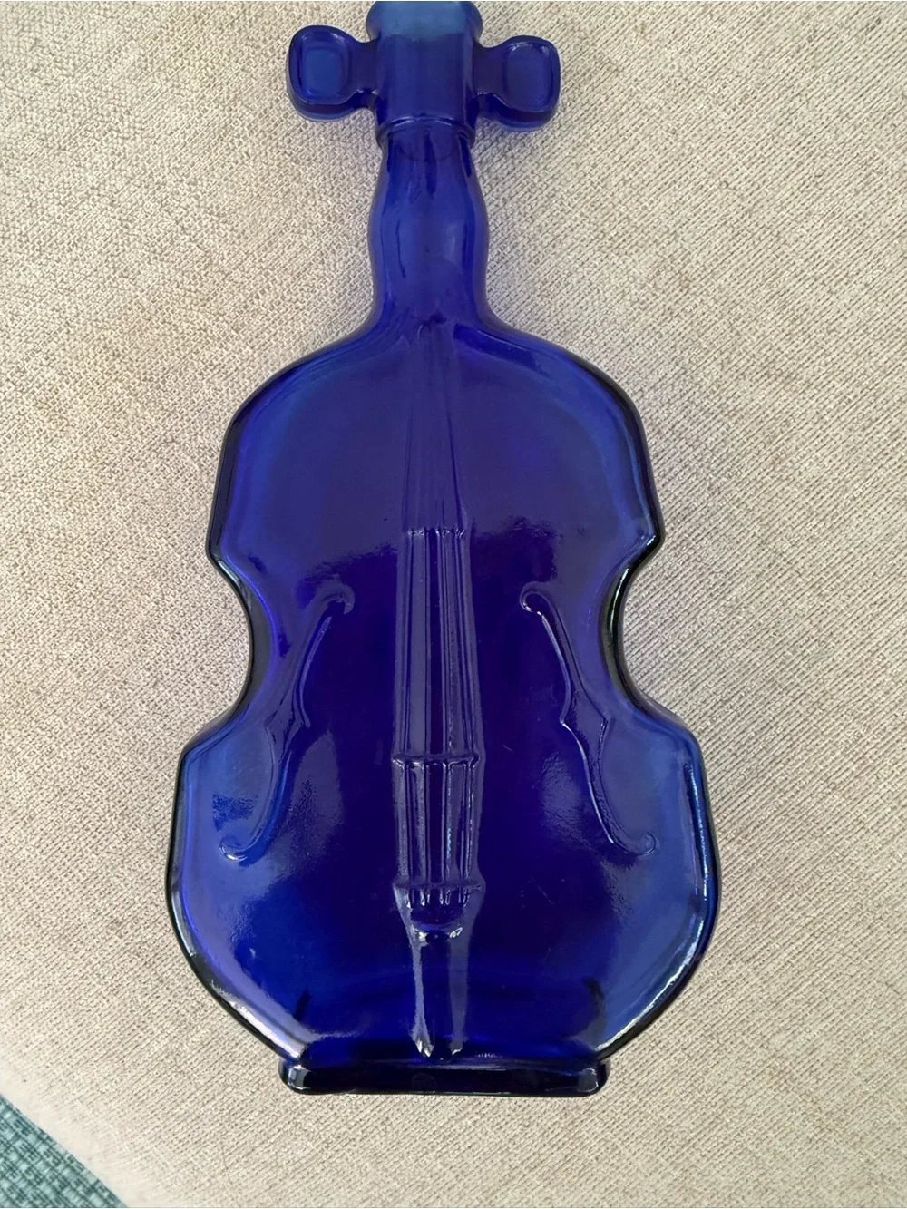 Violin bottle cobalt blue vintage glass antique